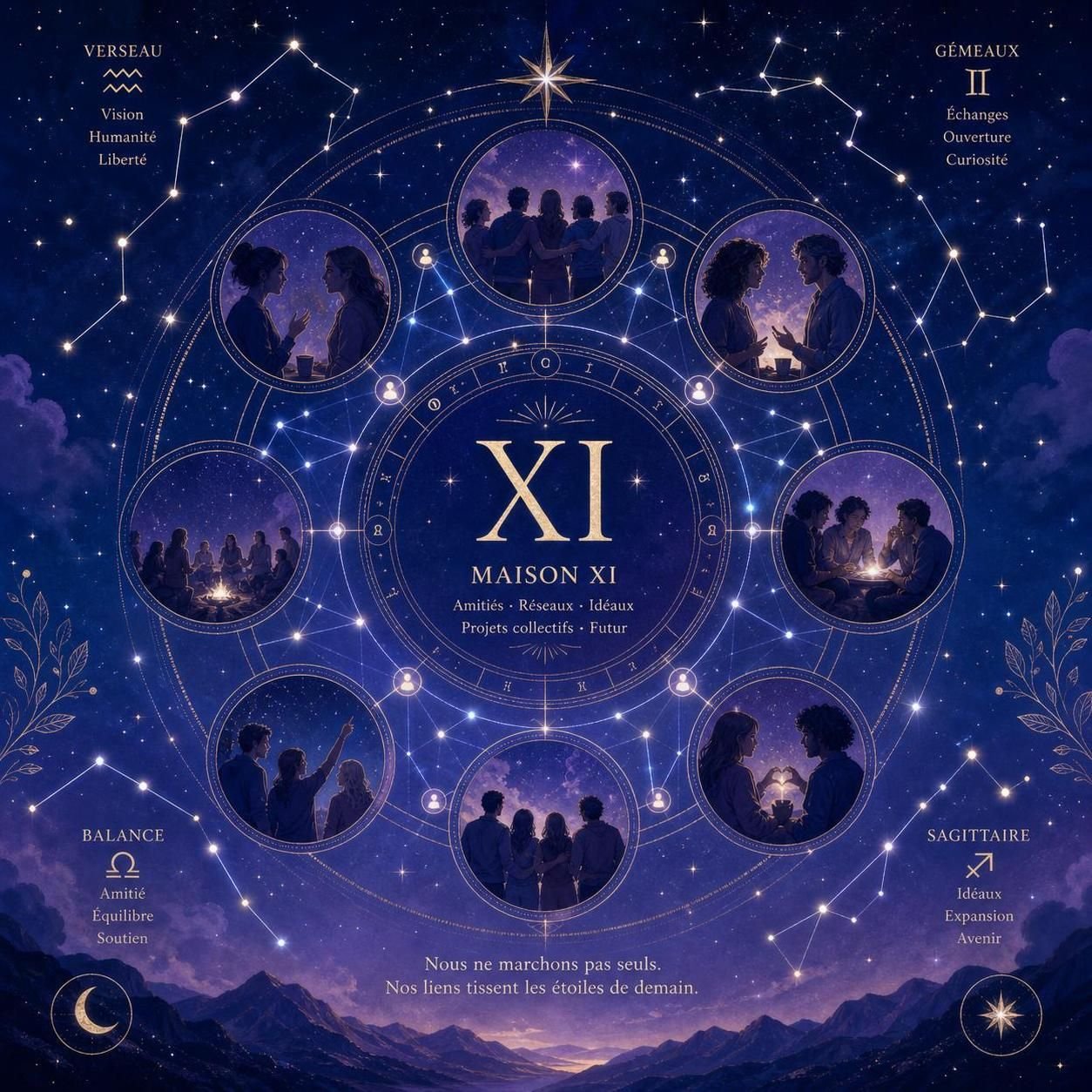 découvrez la signification de la maison xi en astrologie, son influence sur l'amitié, les projets collectifs et les aspirations sociales.