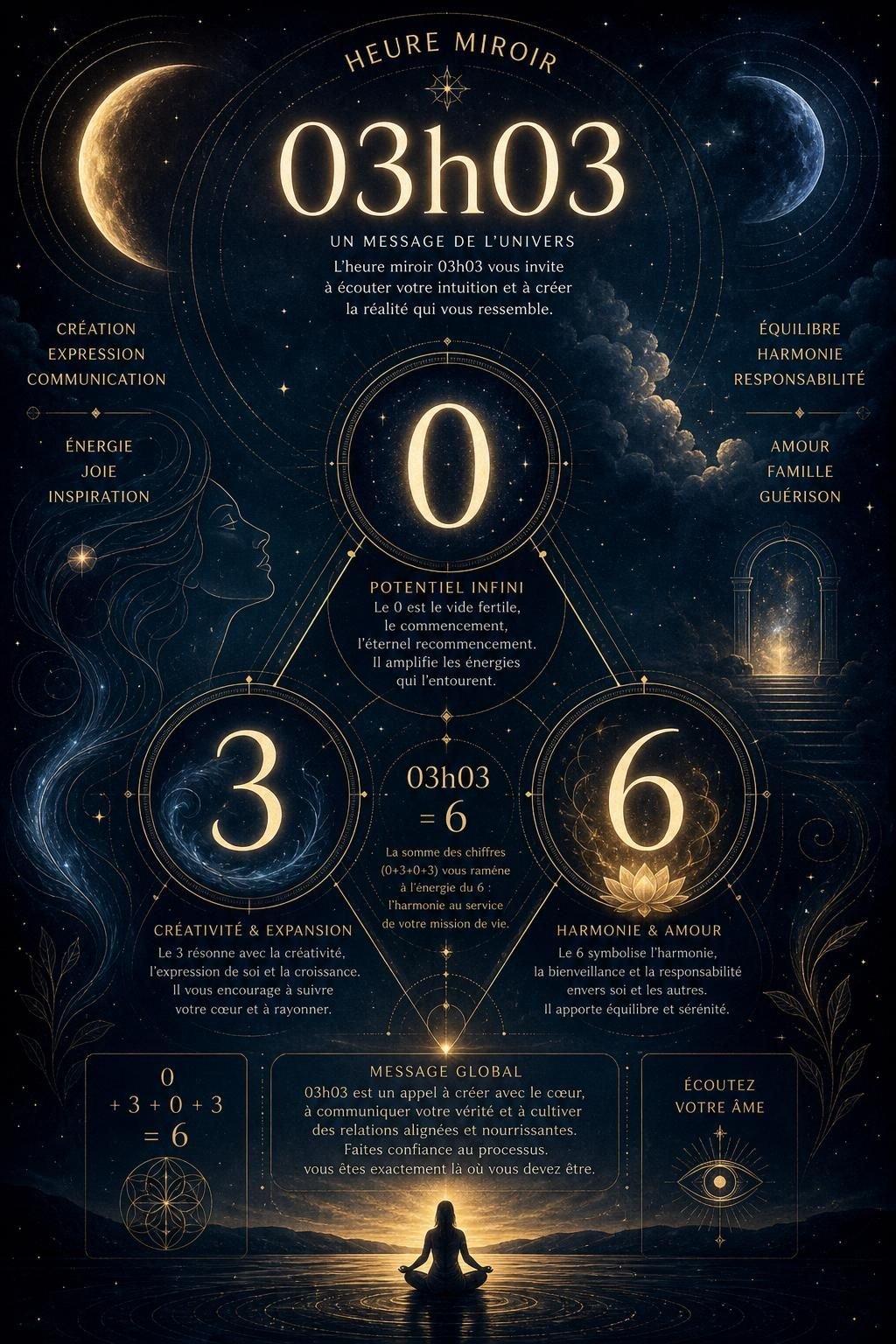 découvrez la signification et le message de l'heure miroir 03h03, un moment chargé de symbolisme et de messages de l'univers à interpréter.