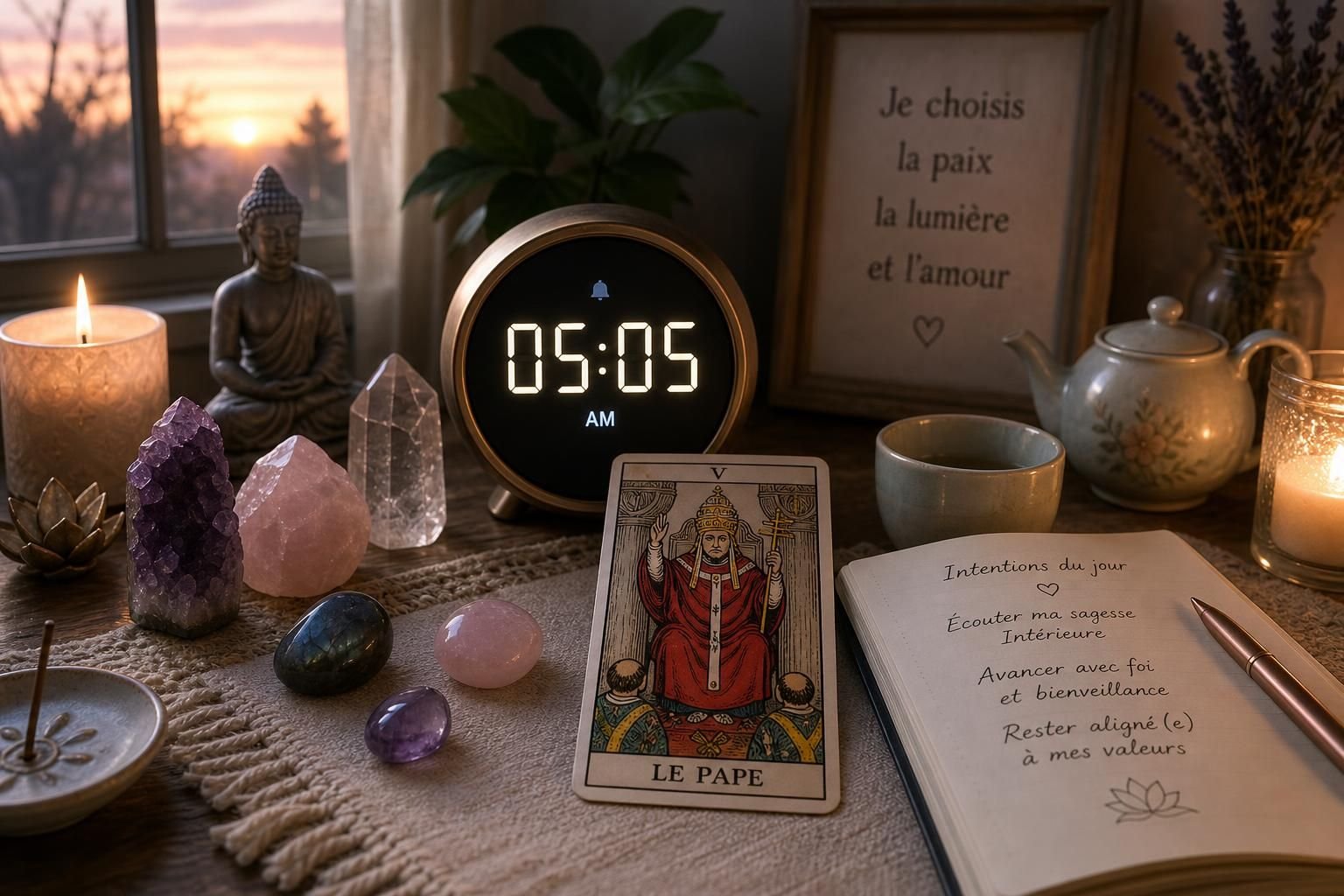 découvrez le message et la signification de l'heure miroir 05h05, un phénomène mystérieux qui apporte des conseils et des révélations pour votre vie.